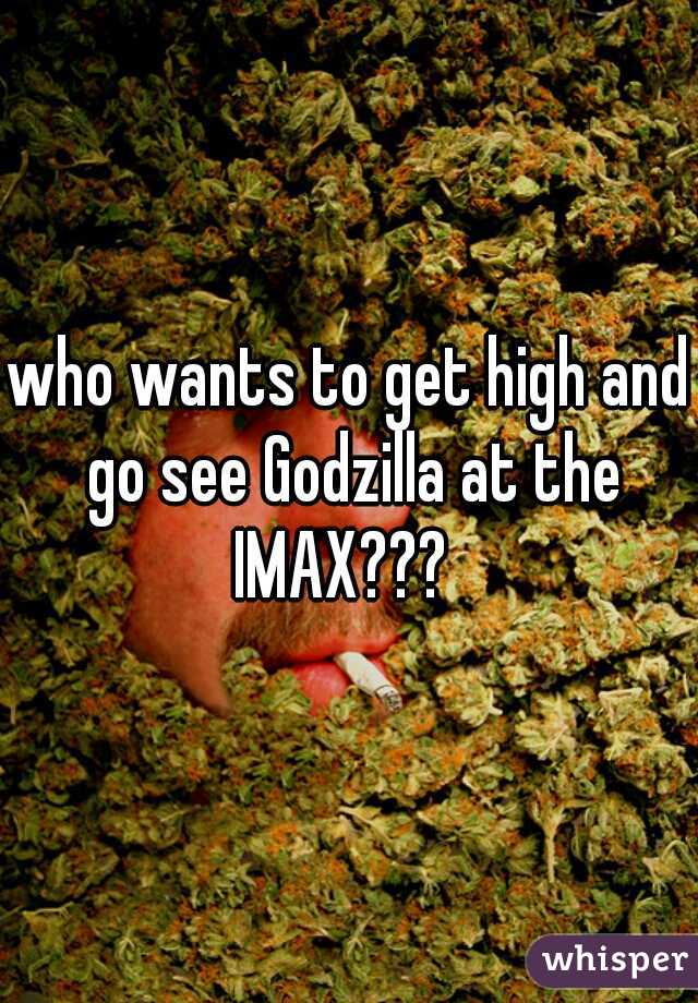 who wants to get high and go see Godzilla at the IMAX???  