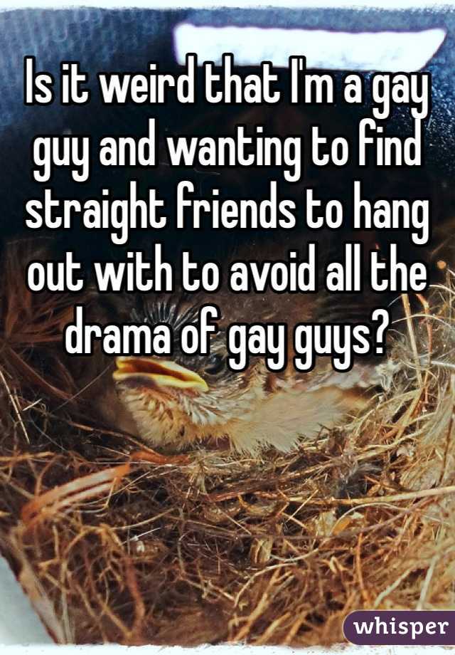Is it weird that I'm a gay guy and wanting to find straight friends to hang out with to avoid all the drama of gay guys?
