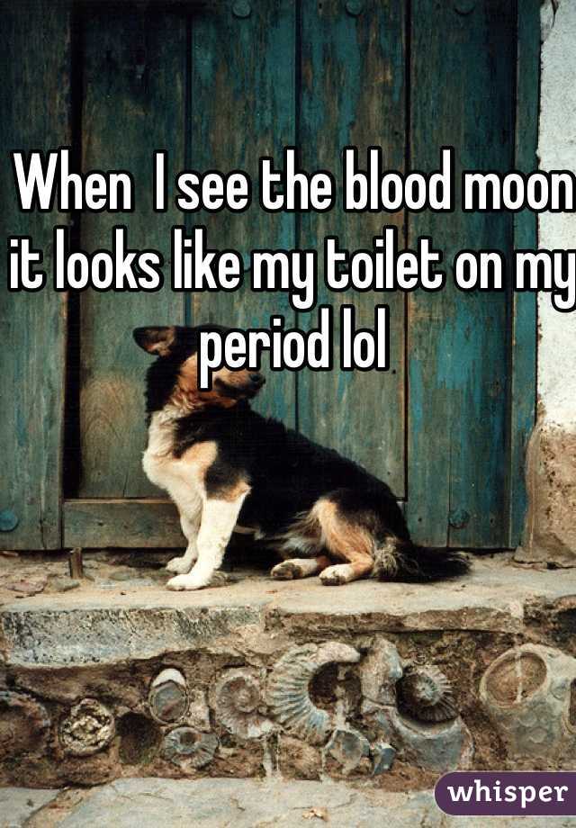 When  I see the blood moon it looks like my toilet on my period lol