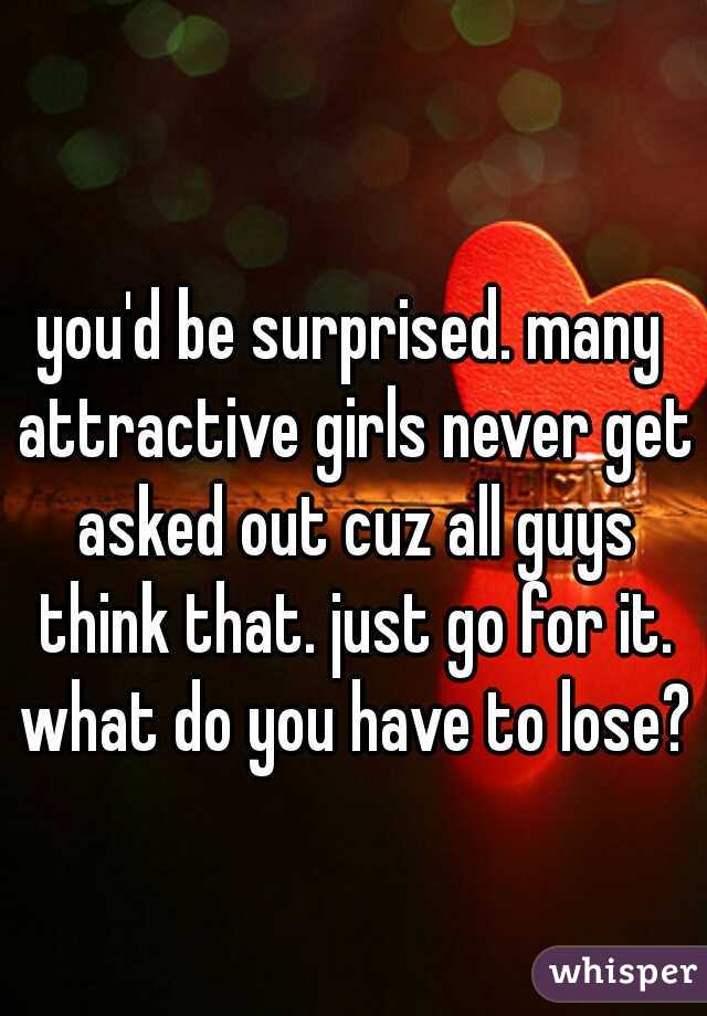 you'd be surprised. many attractive girls never get asked out cuz all guys think that. just go for it. what do you have to lose?