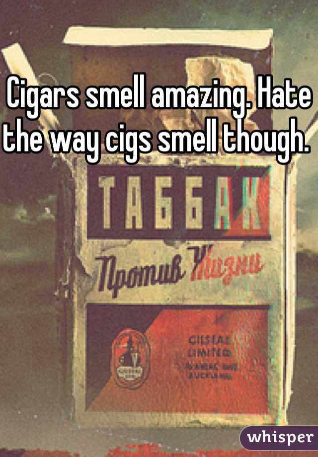 Cigars smell amazing. Hate the way cigs smell though. 