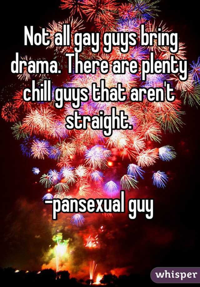  Not all gay guys bring drama. There are plenty chill guys that aren't straight.


-pansexual guy