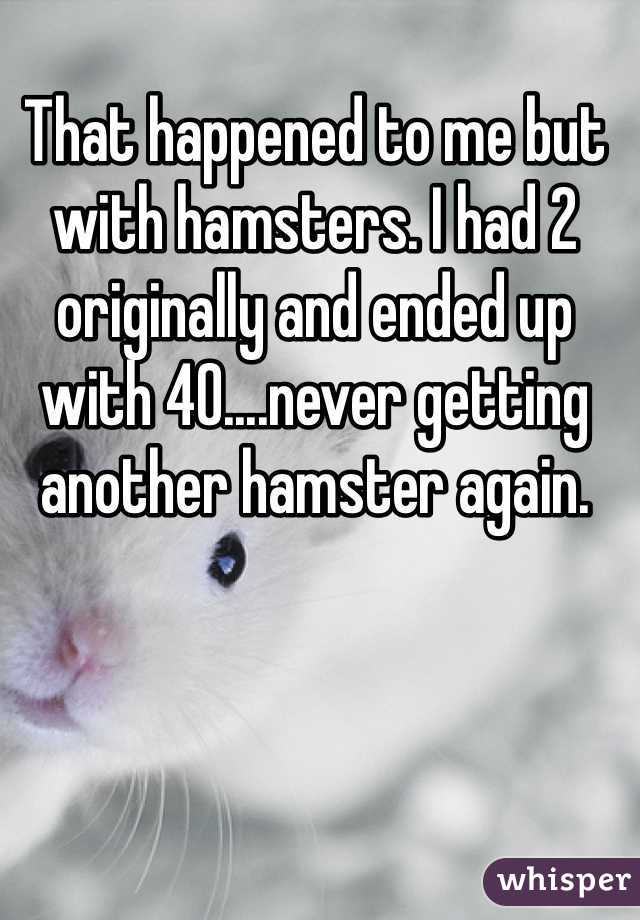That happened to me but with hamsters. I had 2 originally and ended up with 40....never getting another hamster again.