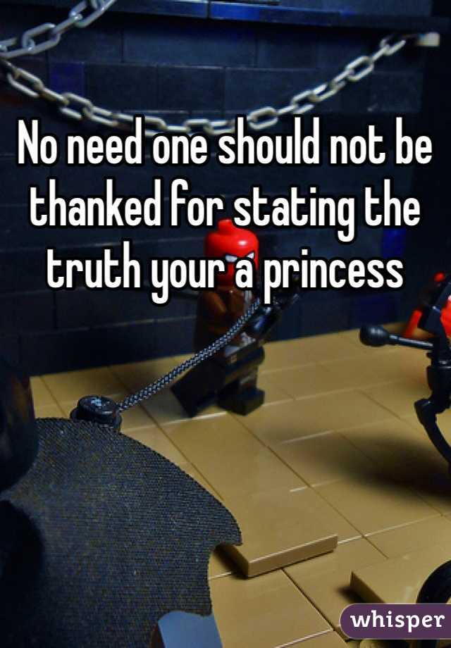 No need one should not be thanked for stating the truth your a princess 
