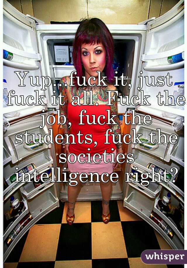 Yup...fuck it, just fuck it all. Fuck the job, fuck the students, fuck the societies intelligence right?