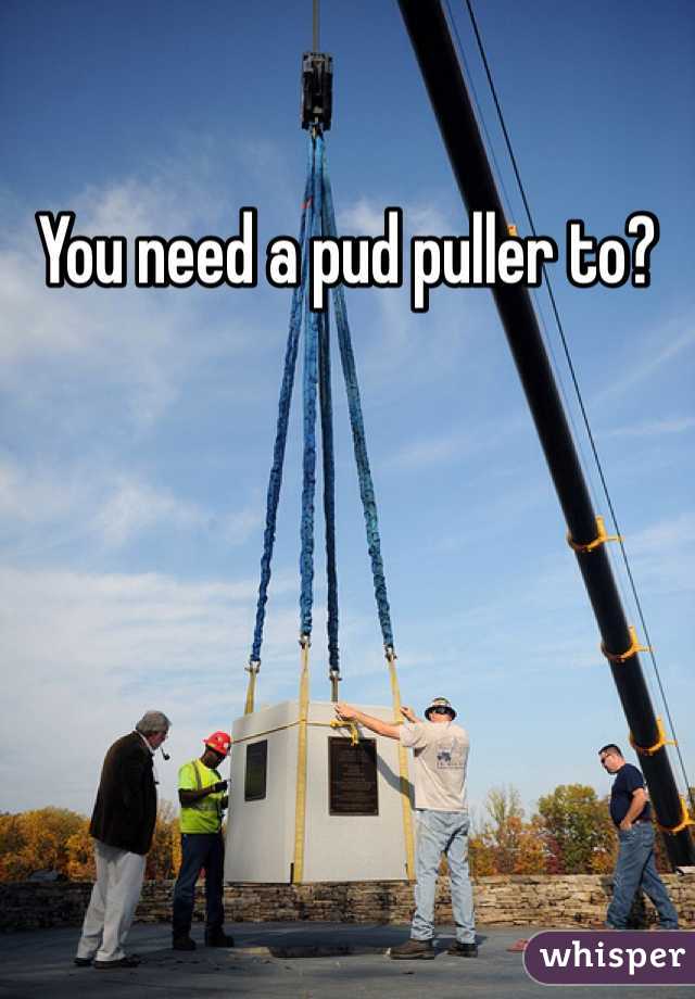 You need a pud puller to?