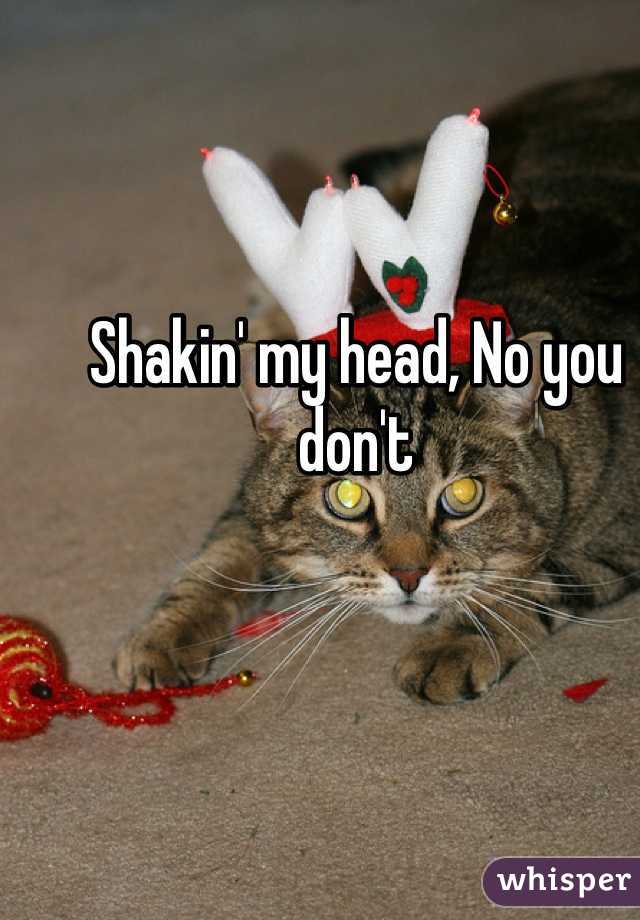 Shakin' my head, No you don't 