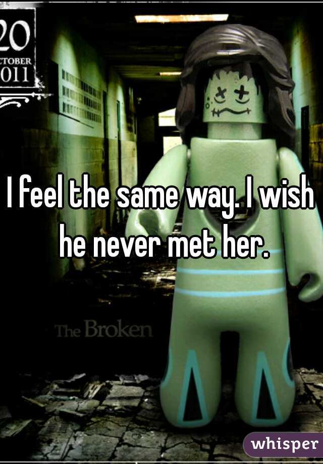 I feel the same way. I wish he never met her.