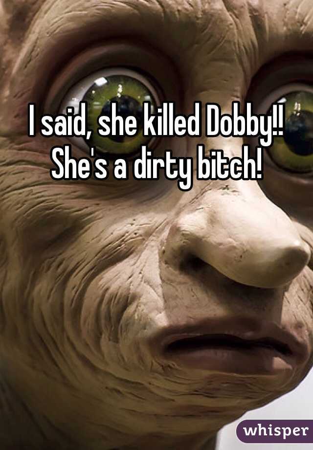 I said, she killed Dobby!!
She's a dirty bitch!
