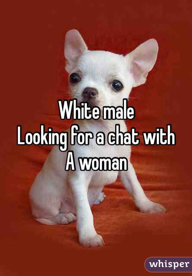 White male 
Looking for a chat with 
A woman