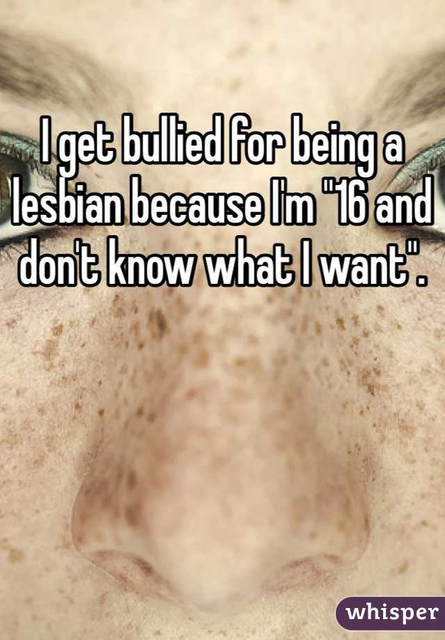 I get bullied for being a lesbian because I'm "16 and don't know what I want".