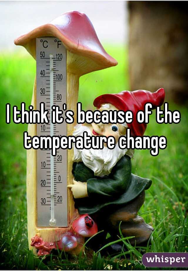 I think it's because of the temperature change