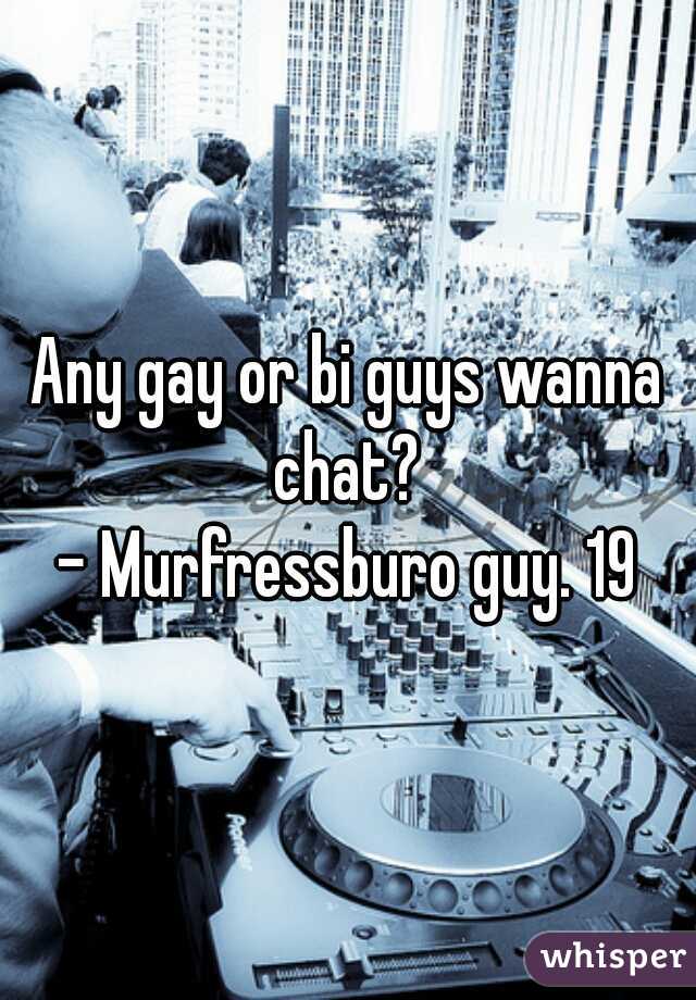 Any gay or bi guys wanna chat? 
- Murfressburo guy. 19