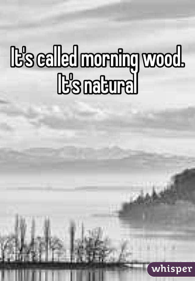 It's called morning wood. It's natural