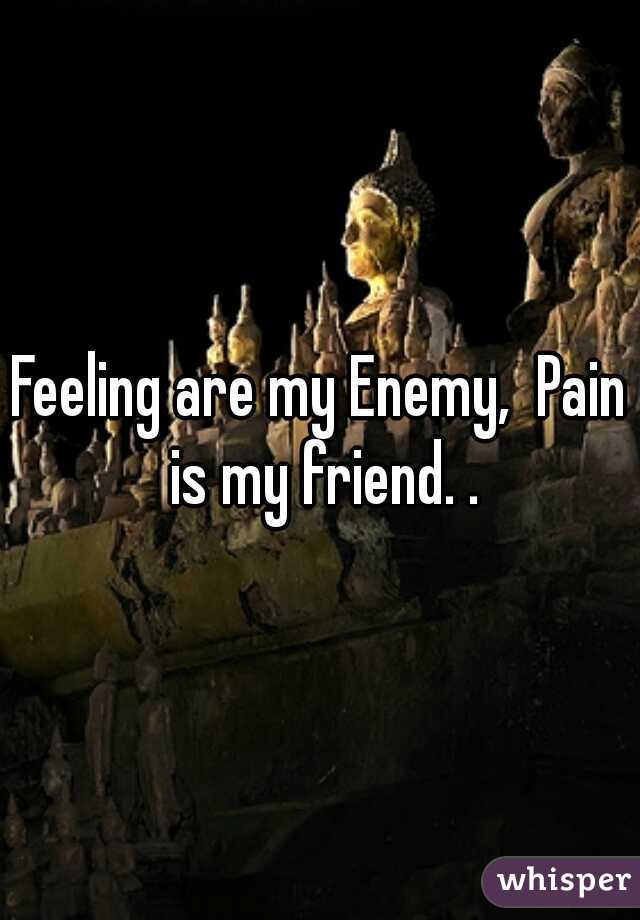 Feeling are my Enemy,  Pain is my friend. .
