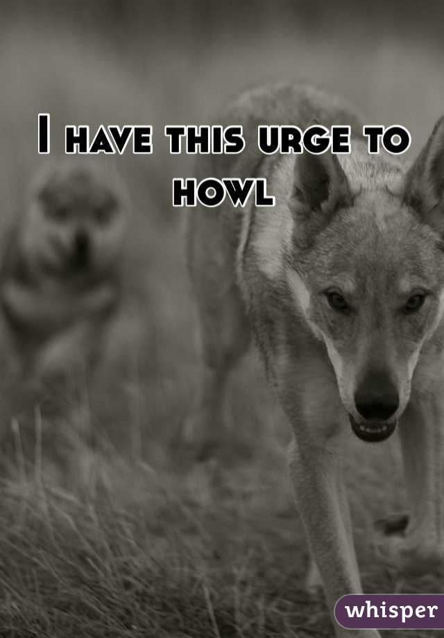 I have this urge to howl