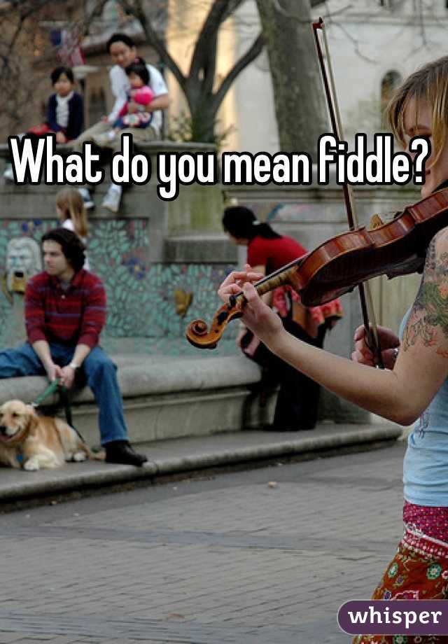 What do you mean fiddle? 