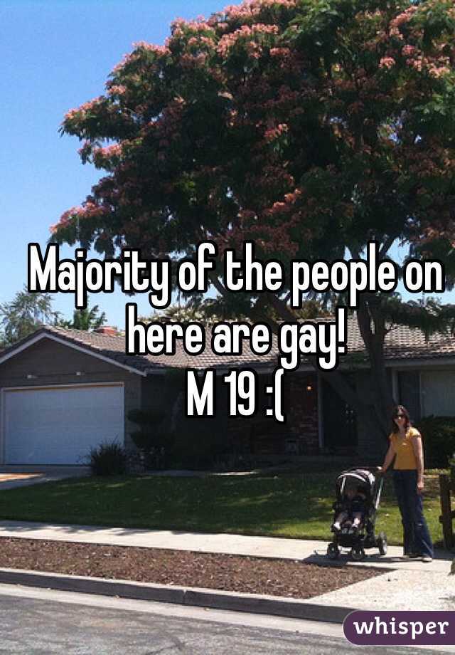 Majority of the people on here are gay! 
M 19 :(