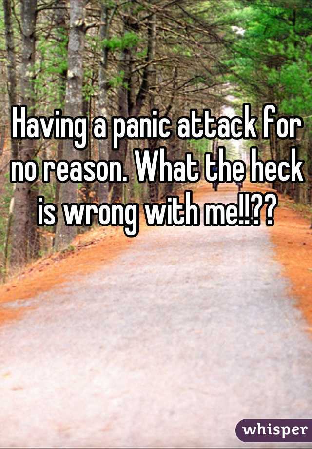 Having a panic attack for no reason. What the heck is wrong with me!!??