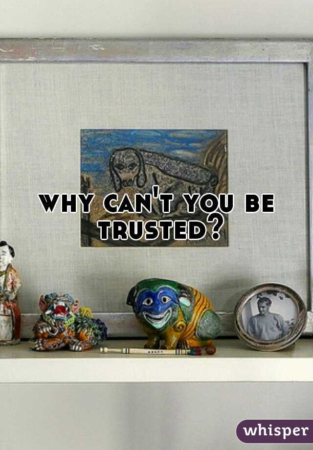 why can't you be trusted?