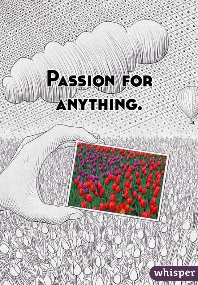 Passion for anything. 