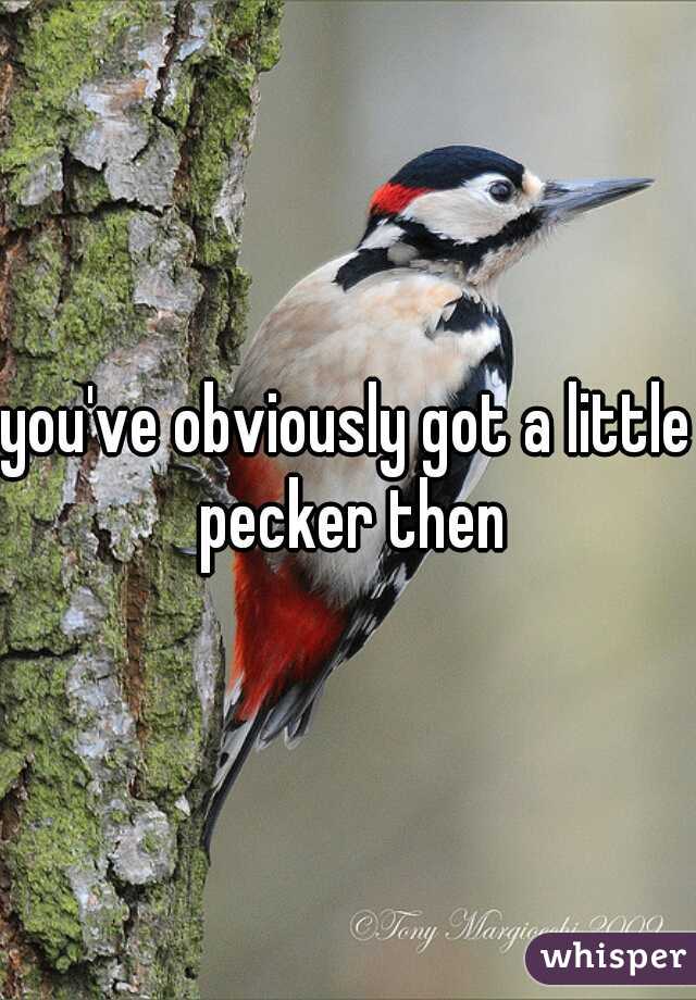 you've obviously got a little pecker then