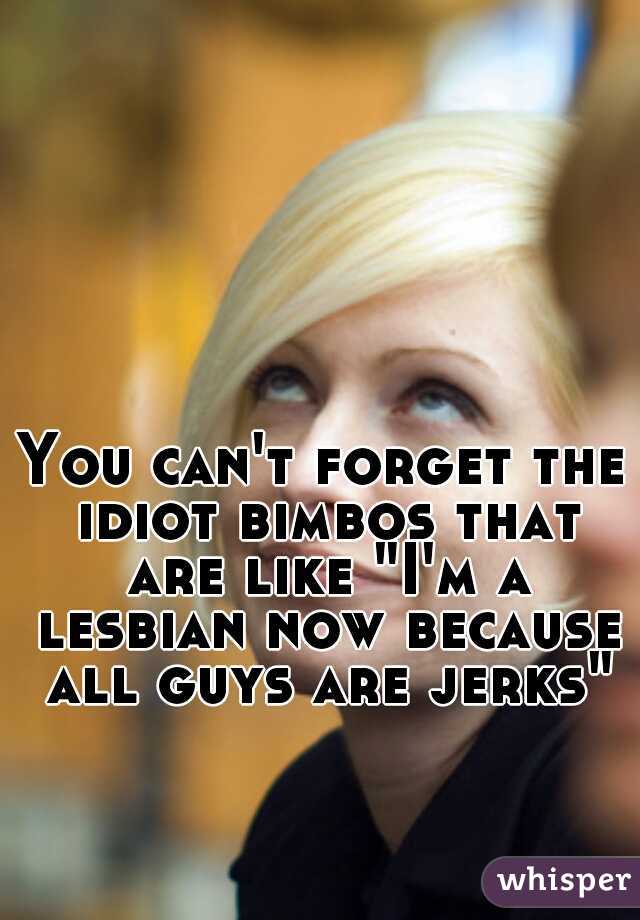You can't forget the idiot bimbos that are like "I'm a lesbian now because all guys are jerks"