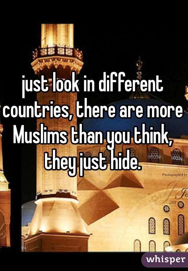 just look in different countries, there are more Muslims than you think, they just hide.