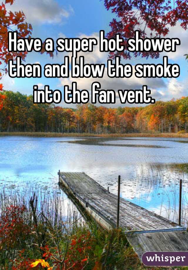Have a super hot shower then and blow the smoke into the fan vent. 