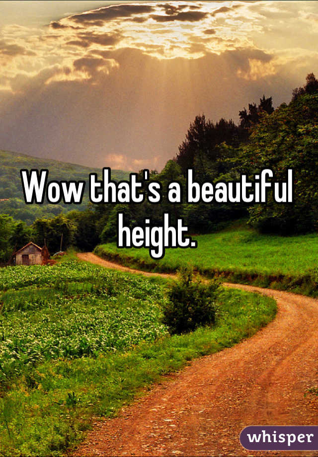 Wow that's a beautiful height.