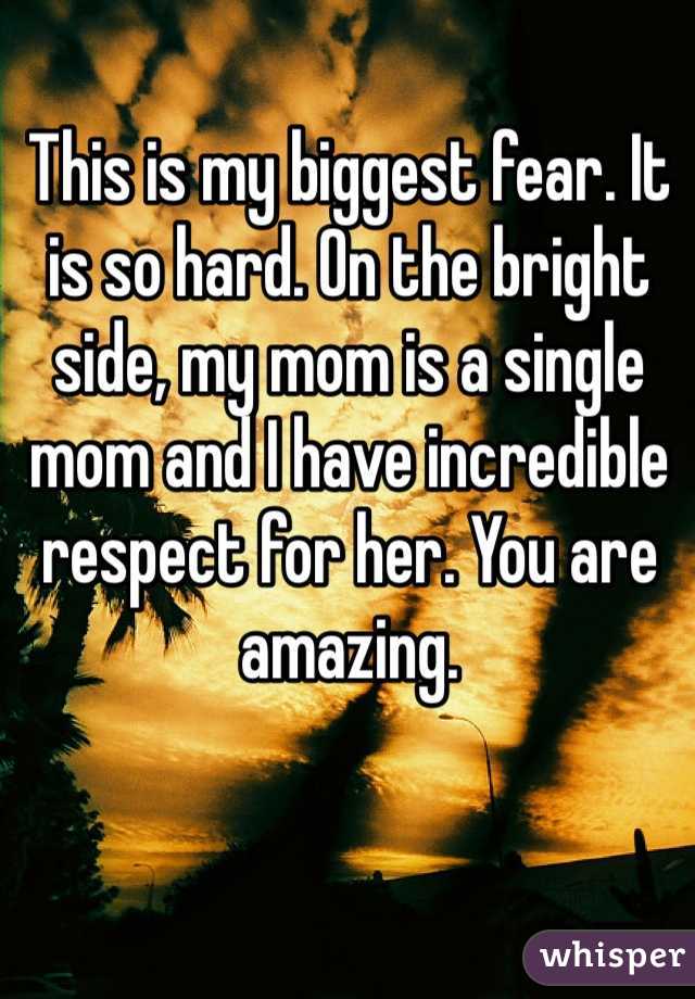 This is my biggest fear. It is so hard. On the bright side, my mom is a single mom and I have incredible respect for her. You are amazing. 