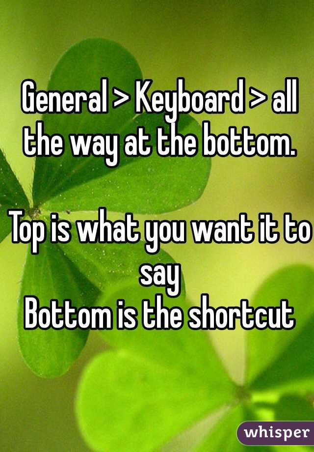 General > Keyboard > all the way at the bottom. 

Top is what you want it to say
Bottom is the shortcut 