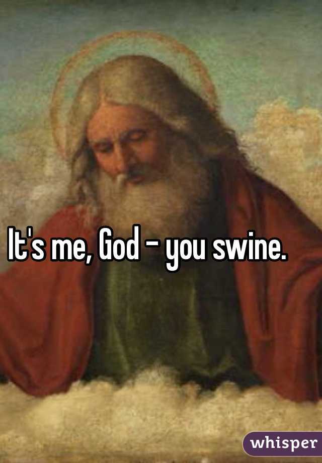 It's me, God - you swine. 