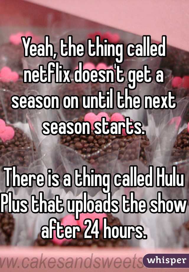 Yeah, the thing called netflix doesn't get a season on until the next season starts. 

There is a thing called Hulu Plus that uploads the show after 24 hours. 