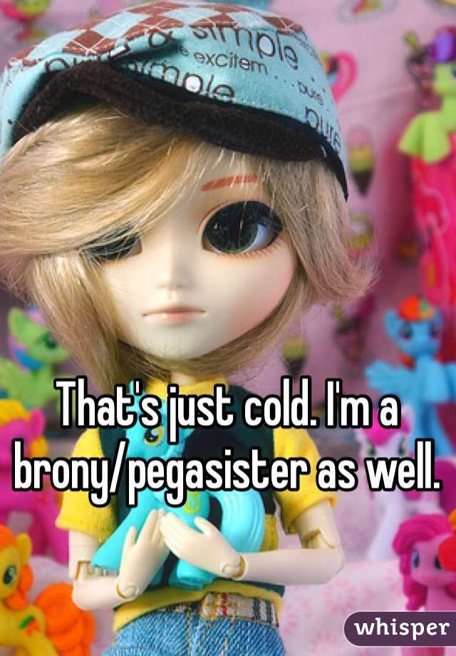 That's just cold. I'm a brony/pegasister as well.