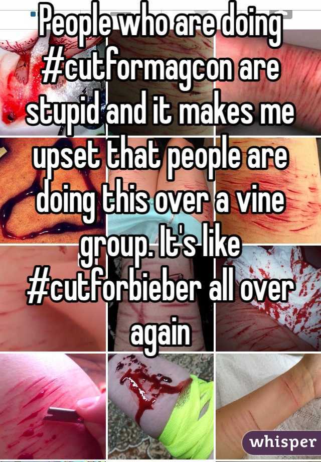 People who are doing #cutformagcon are stupid and it makes me upset that people are doing this over a vine group. It's like #cutforbieber all over again