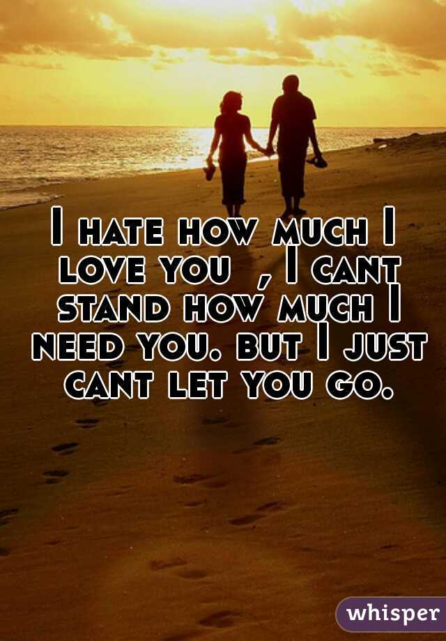 I hate how much I love you  , I cant stand how much I need you. but I just cant let you go.