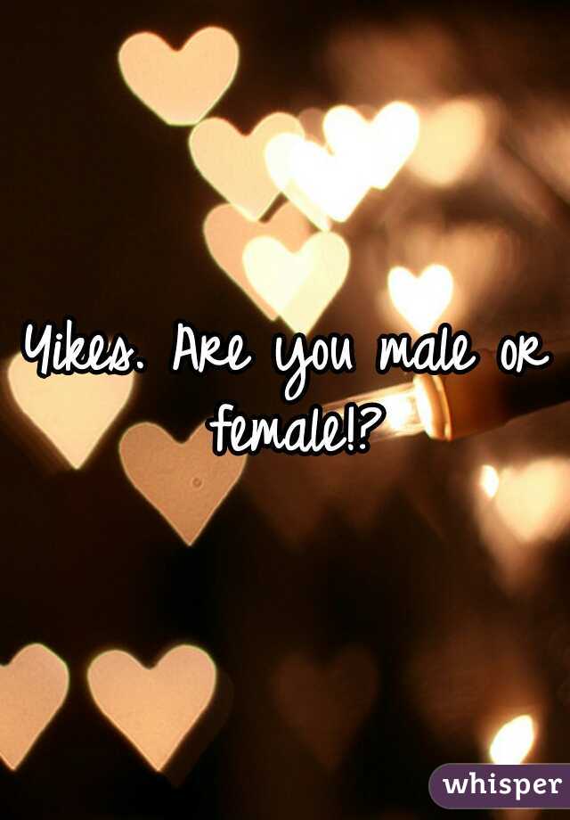 Yikes. Are you male or female!?