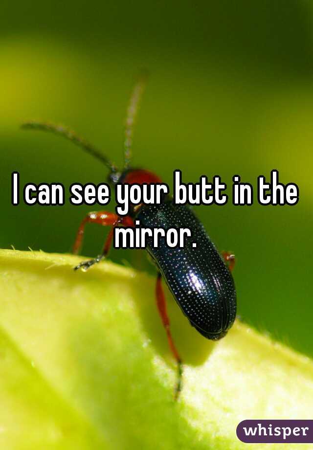 I can see your butt in the mirror. 