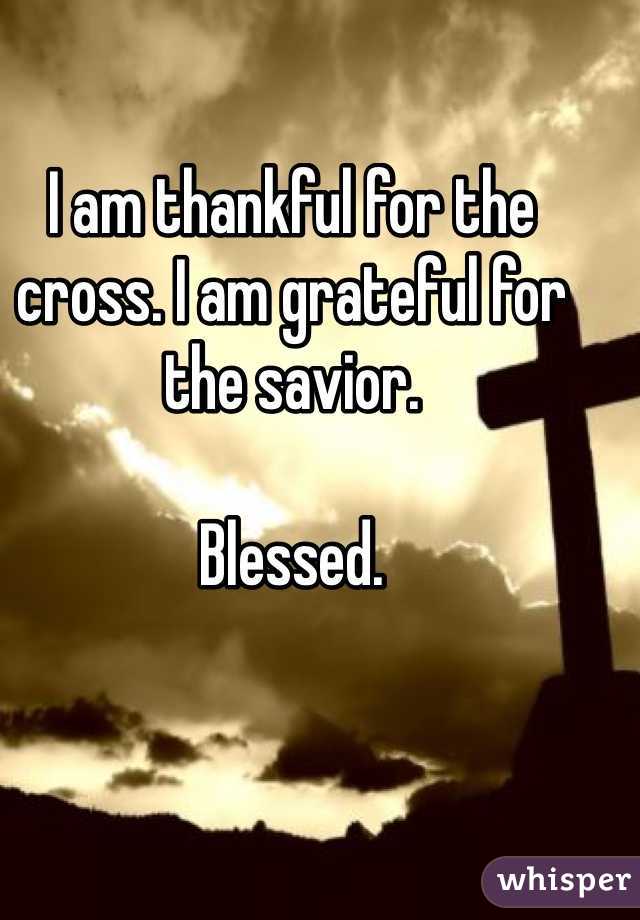 I am thankful for the cross. I am grateful for the savior.

Blessed.