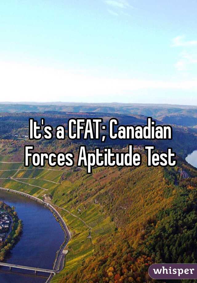 Canadian Forces Aptitude Test Scores