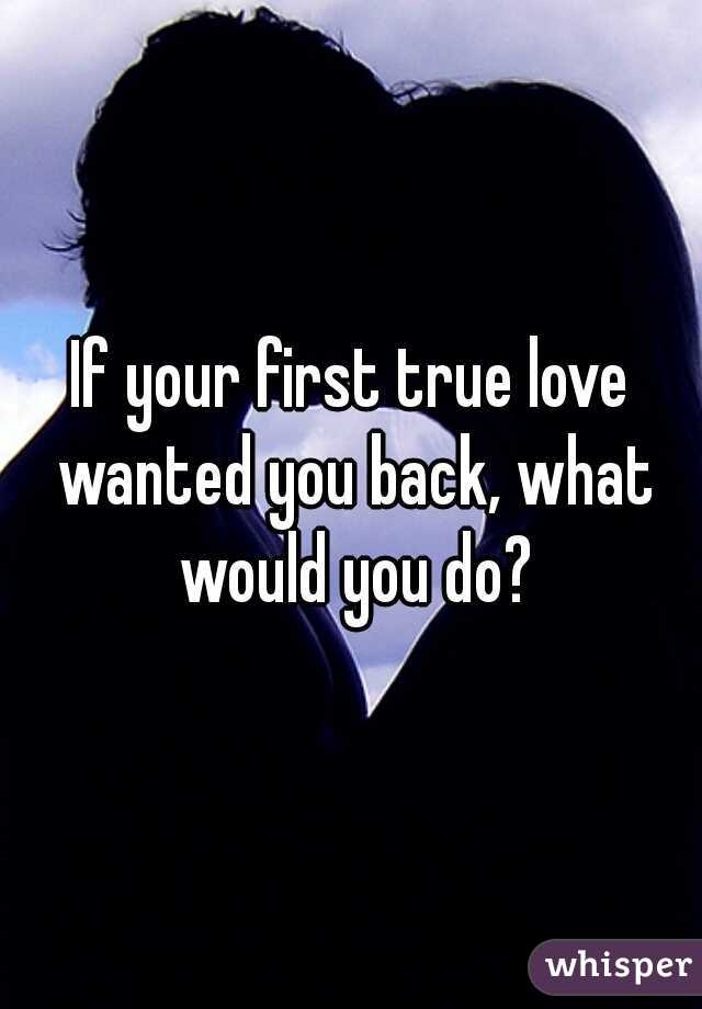 If your first true love wanted you back, what would you do?