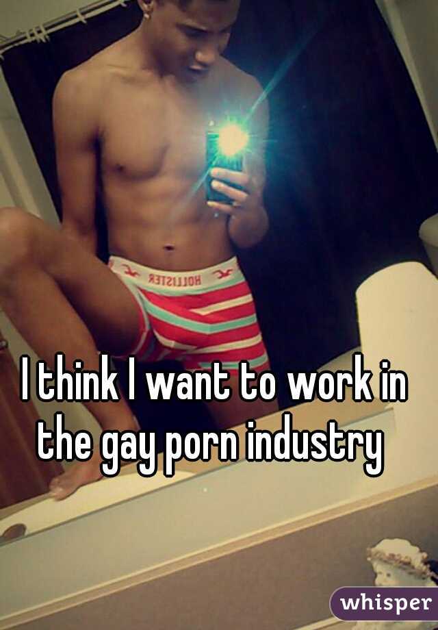  I think I want to work in the gay porn industry 
