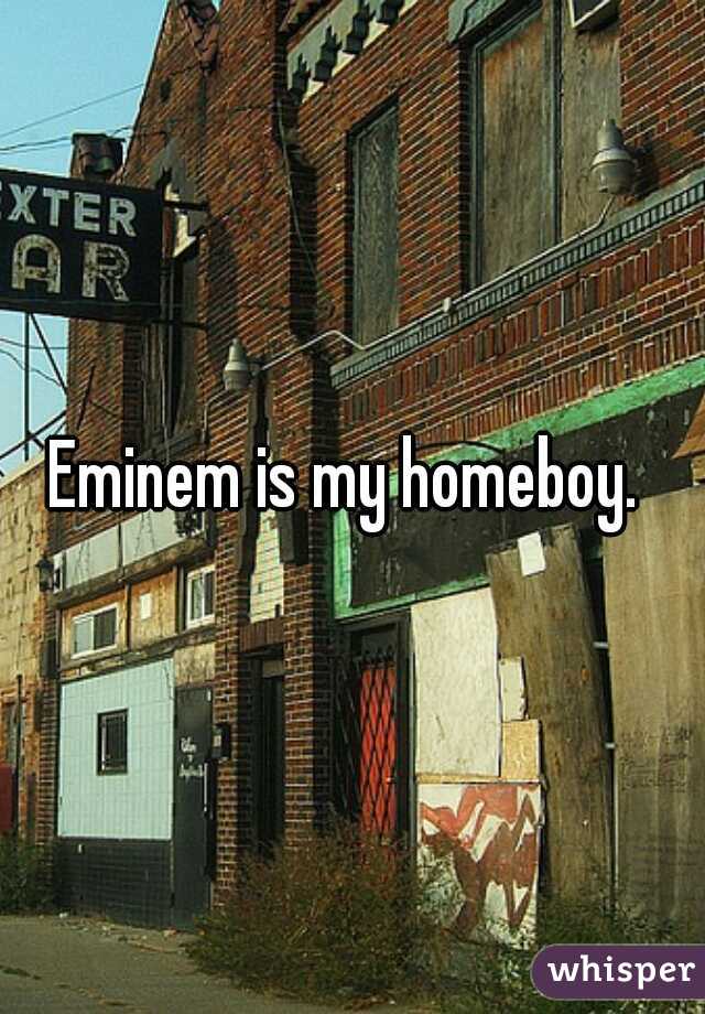 Eminem is my homeboy. 
 