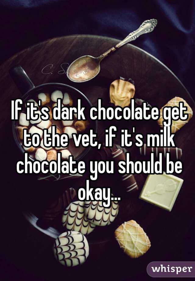 If it's dark chocolate get to the vet, if it's milk chocolate you should be okay...