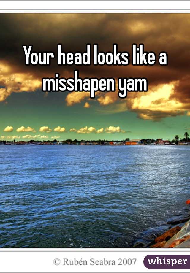 Your head looks like a misshapen yam 