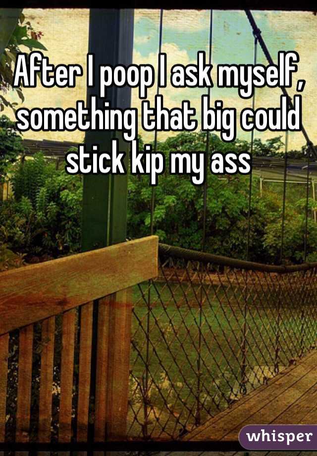 After I poop I ask myself, something that big could stick kip my ass