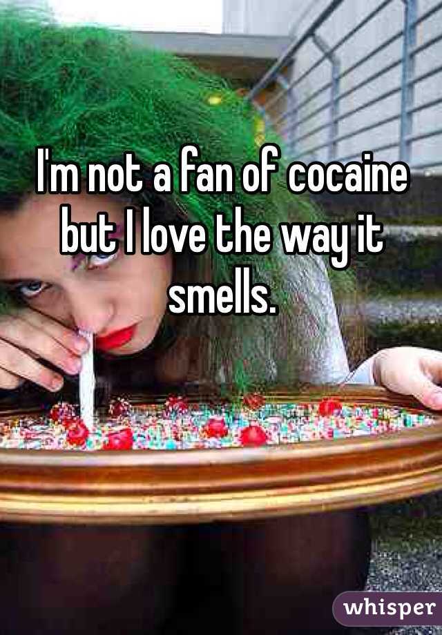 I'm not a fan of cocaine but I love the way it smells.