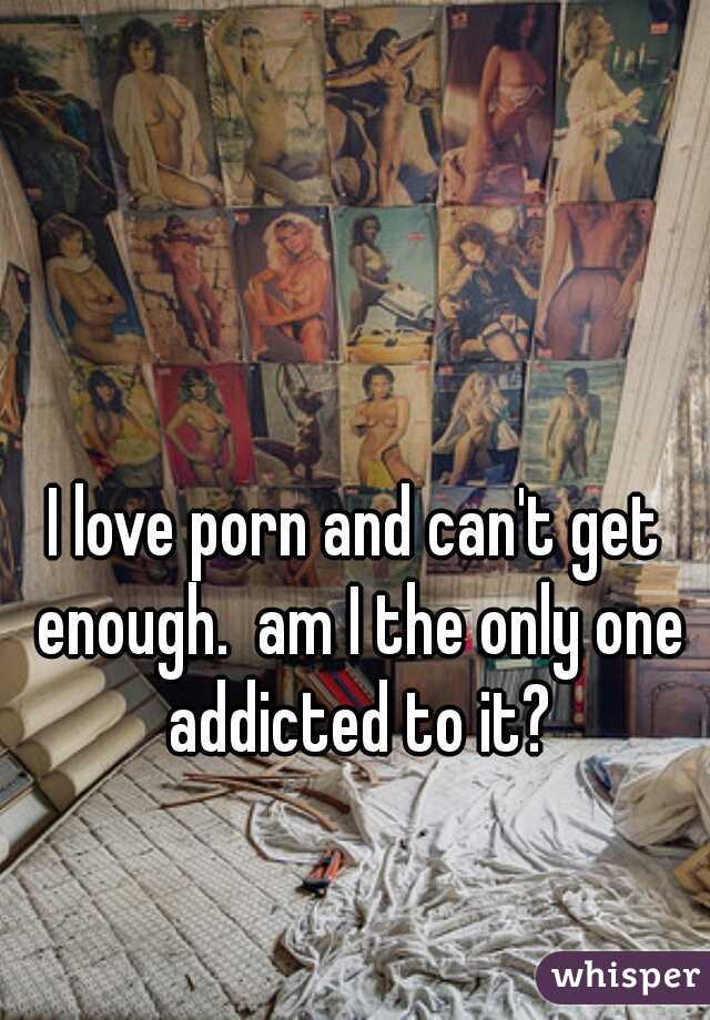 I love porn and can't get enough.  am I the only one addicted to it?
