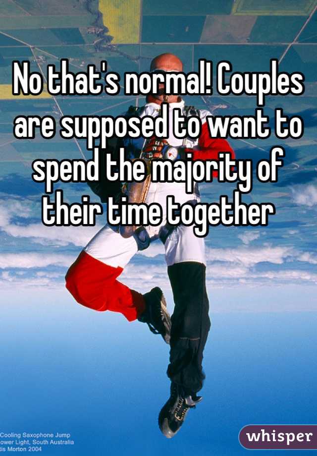 No that's normal! Couples are supposed to want to spend the majority of their time together